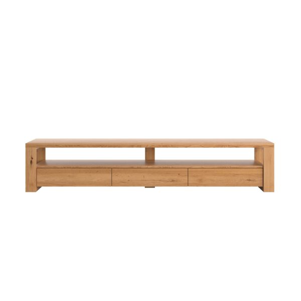 Szafka RTV drewniana Harmony 240 cm, niestandardowa, dąb - Outlet